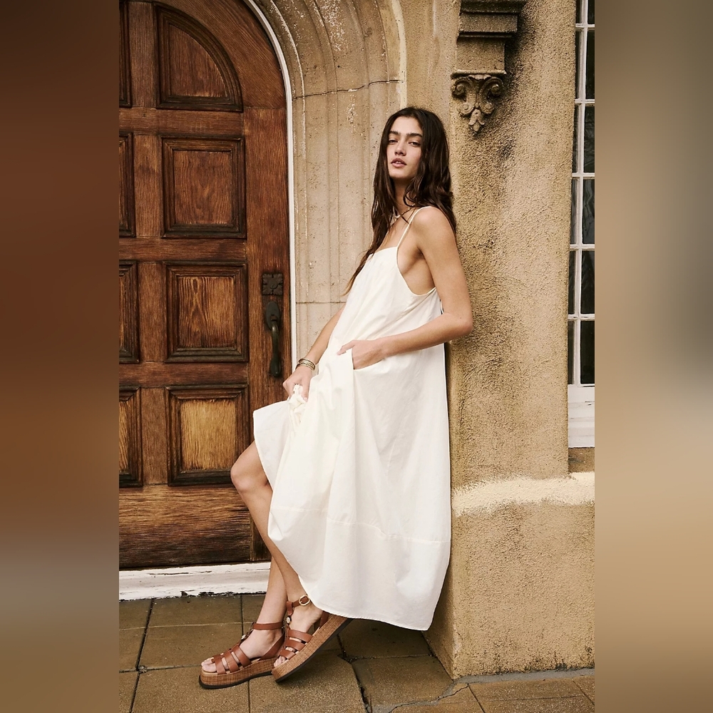 Free People Steuttin' Midi Dress White